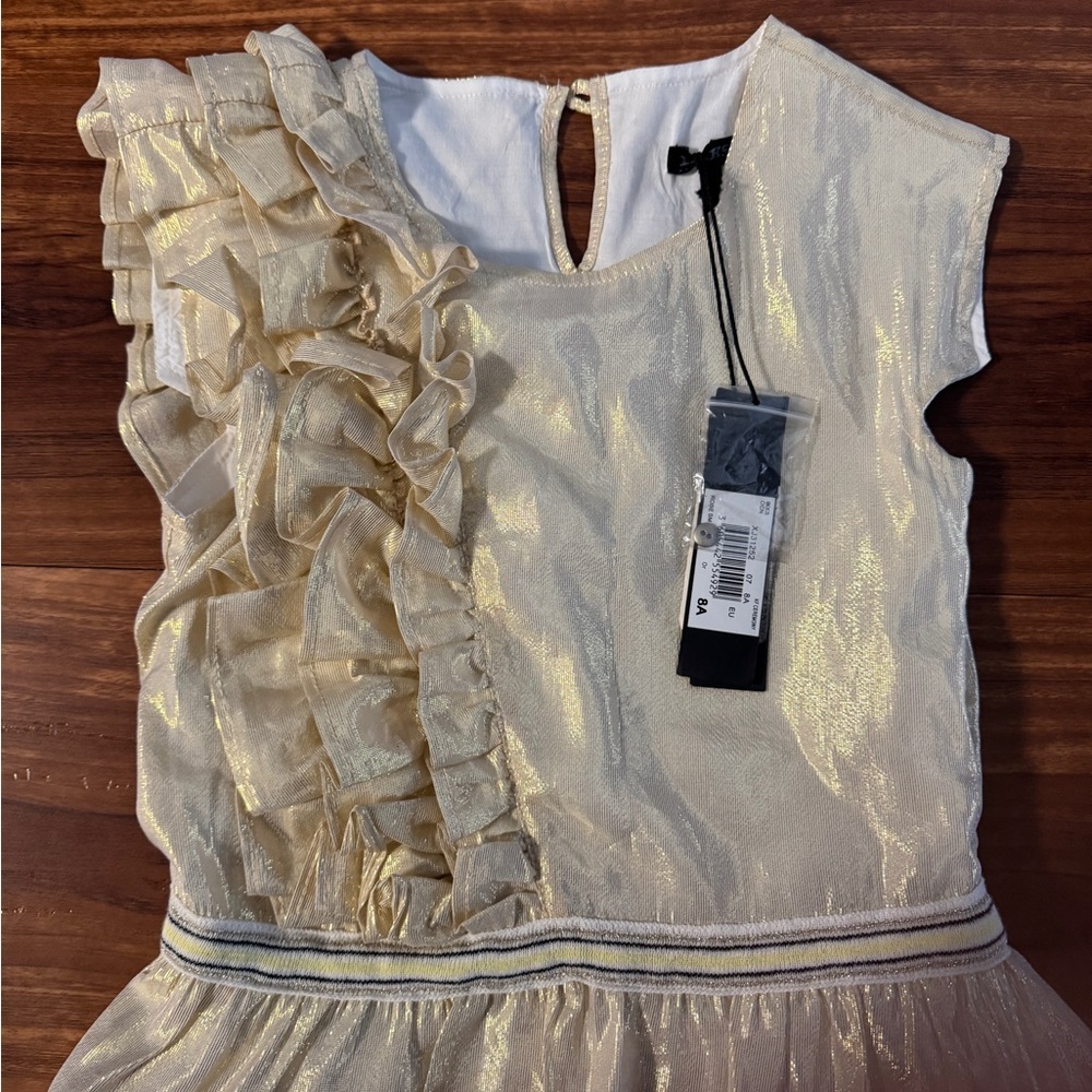 Ikks Cream Lurex Dress - Picture 2 of 4